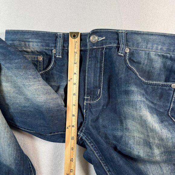 Helix Jeans Mens 32 Blue Straight Leg Mid Rise Dark Wash - Picture 7 of 10